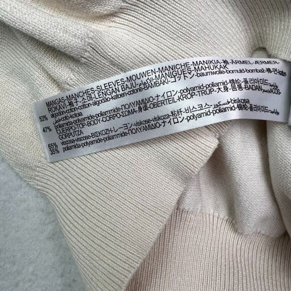 Zara Sweater Womens Small IVory Long Sleeve Turtleneck Knit - Picture 9 of 9
